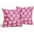 thumbnail image 5 of Hot Pink Pillow Covers 20X20 Inch White Floral Daisy Geometry Decorative Couch Pillow Cases Spring Summer Flower Throw Pillows Set of 2 Farmhouse Home Decor for Room Porch Patio Couch Outdoor, 5 of 6