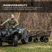Gorilla Carts Towable Steel Utility Cart - 900 lb Capacity - Black