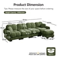 thumbnail image 3 of MIKIBAMA 131.5" Modular Sectional Sofa with Movable Ottoman, L Shaped Cloud Couch for Living Room, 4-Seat, Green, 3 of 11