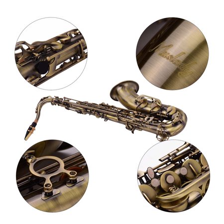 Muslady Finish Tenor Saxophone Sax Brass Body White Shell Keys Woodwind Instrument With Carry Case Gloves Cleaning Cloth Brush Sax Neck Straps Walmart Canada