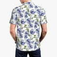 thumbnail image 4 of Balery Blue Flax Flowers Printed Men’s Short Sleeve Polo Shirt, Midweight Men's Shirt,Golf Polo shirts -X-Large, 4 of 9