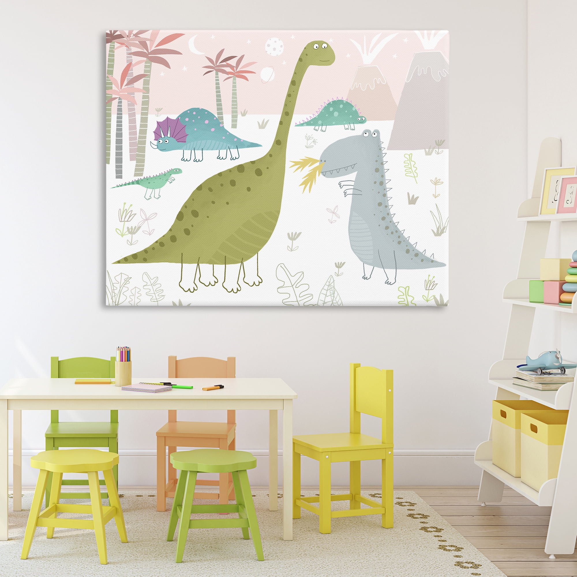 Stupell Industries Earthy Jurassic Dinosaurs Canvas Wall Art, design by Carla Daly