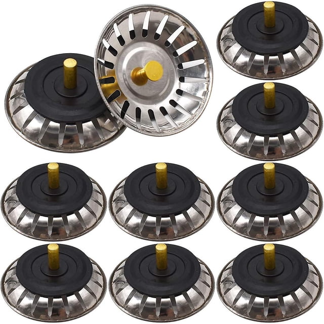 Jinsinto 10 Pcs Sink Strainer,stainless Steel Sink Stopper Hole Kitchen Protector Waste Plug (diameter:80mm)