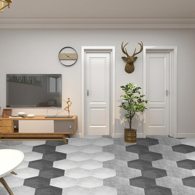 Etiqueta Engomada del Azulejo NikouMX 10 Piezas Hexagonal Antideslizante Impermeable de PVC