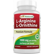 Best Naturals L-Arginine L-Ornithine - 1000 mg per Serving - 120 Tablets