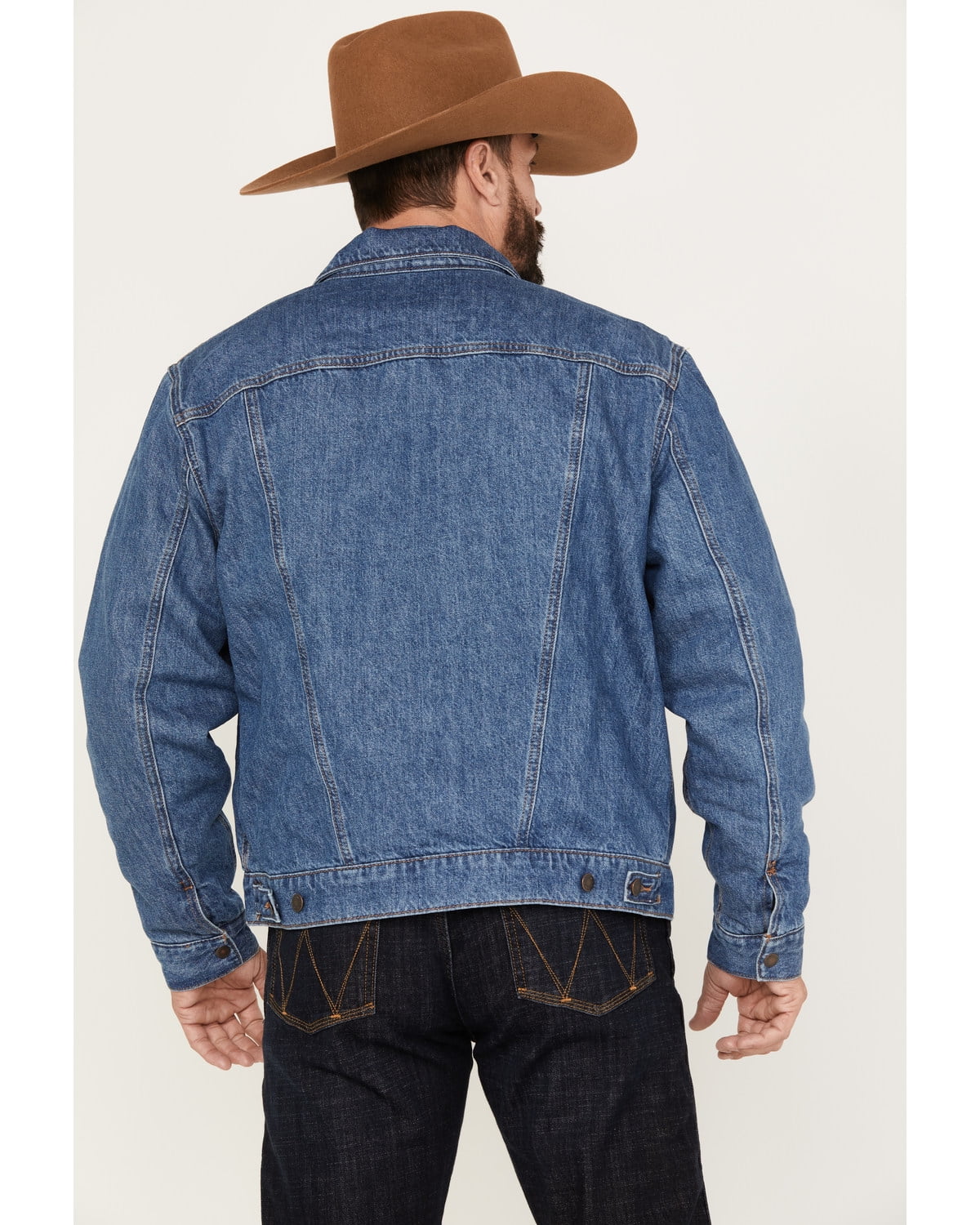 Wrangler Men's Serape Lined Denim Jacket Blue XX- - Walmart.com