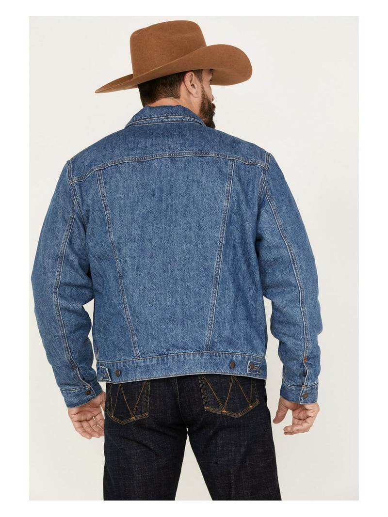 Wrangler Men's Serape Lined Denim Jacket Blue X- - Walmart.com