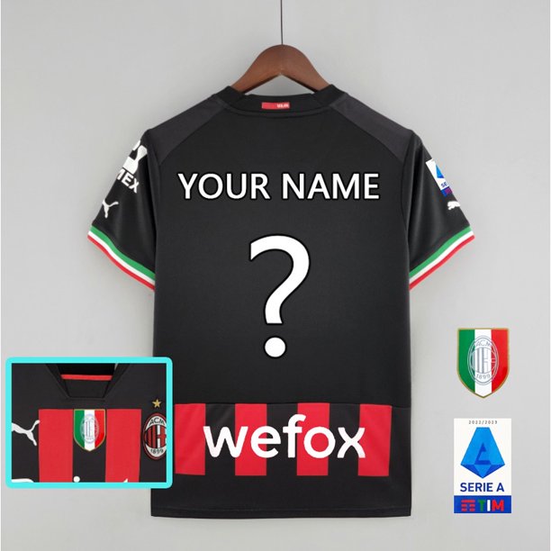 Listo STOCK Ventiladores Edición 22/23 AC milan home jersey kits S-4XL # 11 IBRAHIMOVIC 8 GIROUDpangjing