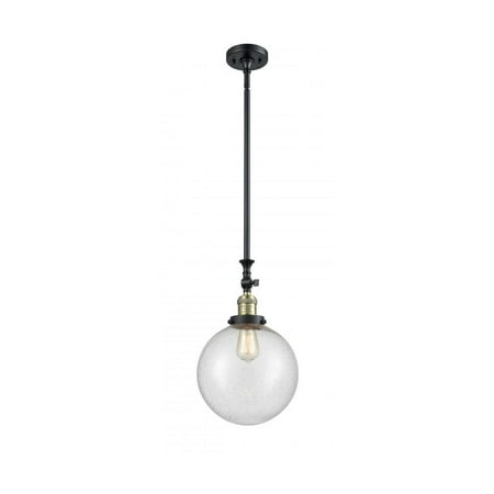 

Black Antique Brass Tone Mini Pendants 10 Wide Seedy Glass Steel/Cast Brass Medium Base 1 Light Fixture