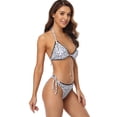 thumbnail image 2 of Sociala Women's Leopard Halter Bikini Sets String Bottoms Tie Back Bath Suit, 2 of 5