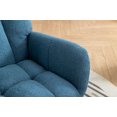 thumbnail image 6 of Rocking Chair Nursery, Modern Upholstered Glider Rocker with Wingback and Pocket, Rocking Accent Chairs Glider Recliner with Solid Wood Base for Living Room Nursery Bedroom Balcony, Blue, 6 of 9