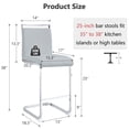 thumbnail image 6 of Lecut Bar Stools Set of 4, 25" Counter Height Bar Stools with Back and Footrest, Modern Leather Counter Stools, Armless Bar Chairs for Kitchen Island, Pub, Bar, 6 of 7
