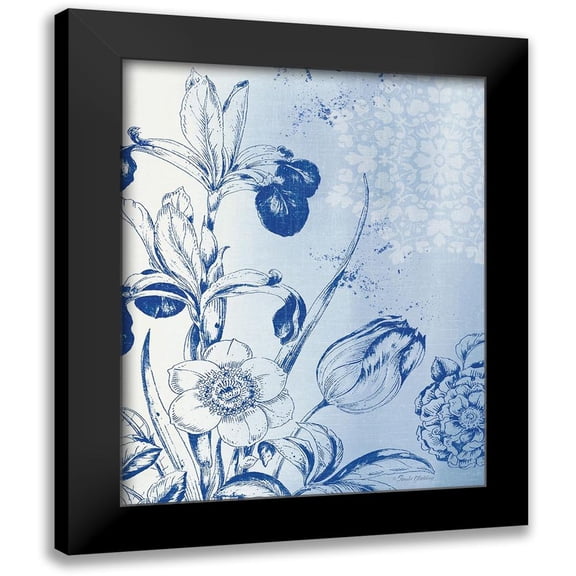 Gladding, Pamela 12x14 Black Modern Framed Museum Art Print Titled - Wash Floral II
