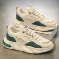 thumbnail image 5 of [Men's All-Season Sneakers] 1 Pair Men's All-Season White Low-Top Sneakers - Heavy-Duty Traction PVC Sole, Lace-Up Casual Shoes for Travel, & Daily Wear - Cushioned, All-Terrain Grip (Black/White), 5 of 9