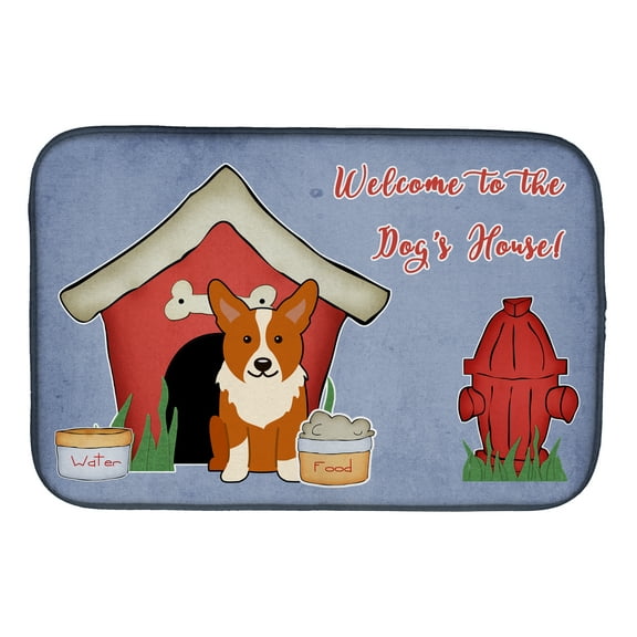 Dog House Collection Corgi Dish Drying Mat