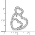 thumbnail image 3 of Sterling Silver Multi Hearts Clear CZ Slide Pendant Charm, 3 of 4