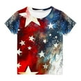 thumbnail image 4 of ZACPNCV Flag Shirt for Girls USA Flag T-Shirt 4th of July Shirt Patriotic Tee Tops Independence Day Clothes Blue 5-6 Years, 4 of 6