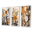 thumbnail image 3 of Designart "Terracotta Retro Wildflowers Illustration VI" Abstract Botanicals Framed Wall Art Set Of 3 - Brown Modern Frame Gallery Wall Set For Home Decor, 3 of 6