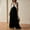 Black, variant on Womens Summer Satin Dress 2025 Color Block Loose V Neck Contrast Patchwork Flowy Beach Vacation Maxi Dresses
