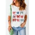 thumbnail image 3 of Classic Crew Neck Tee: White Stripe and Star Print Graphic Shirt - [ZhiHiMeRi] | (US 16-18)XL, 3 of 7