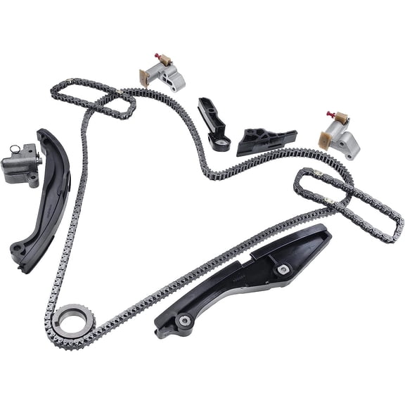A-Premium Engine Timing Chain Kit W/Tensioner [fits DOHC, 6Cyl 3.5L 3.7L] Compatible with Ford Explorer Mustang Explorer 11-17, F-150, Taurus 13-19, Transit-150 & Lincoln MKS MKZ 13-19, MKX 11-16