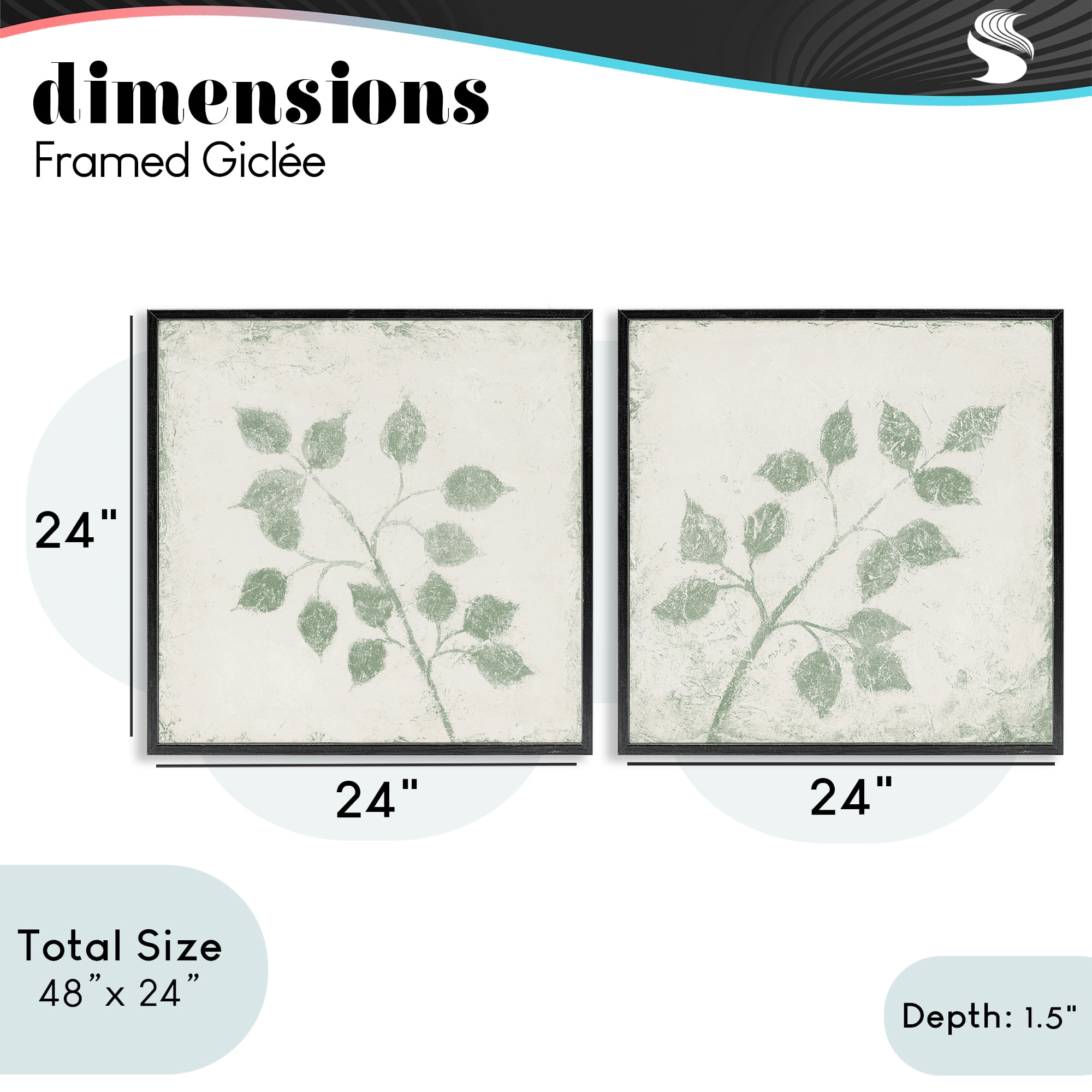 Stupell Industries November Leaves Soft Plants 2 Piece Black Framed Giclee Art Set, design by Michael Marcon