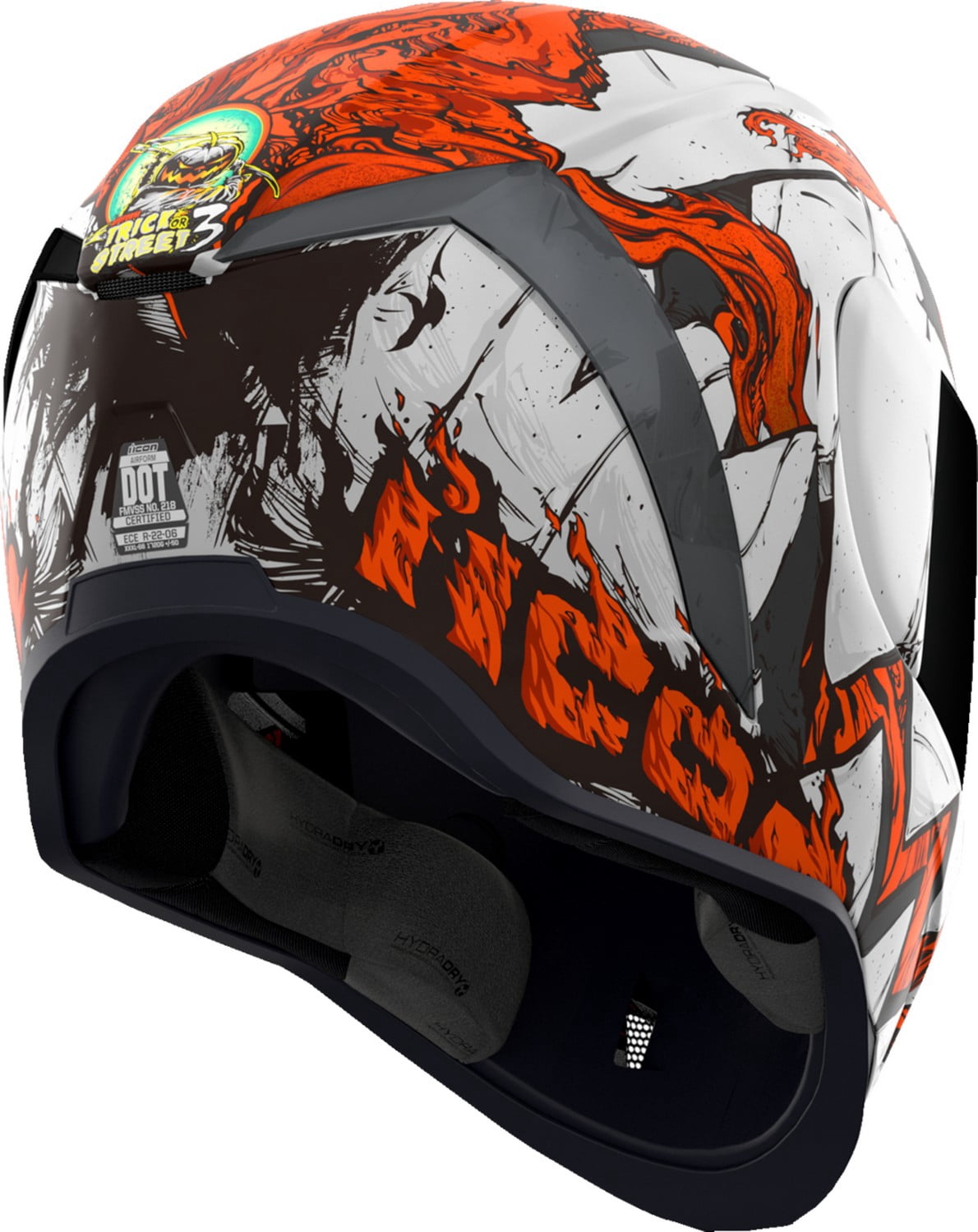 Icon Airform Trick or Street 3 Motorcycle Helmet White/Gold XXS