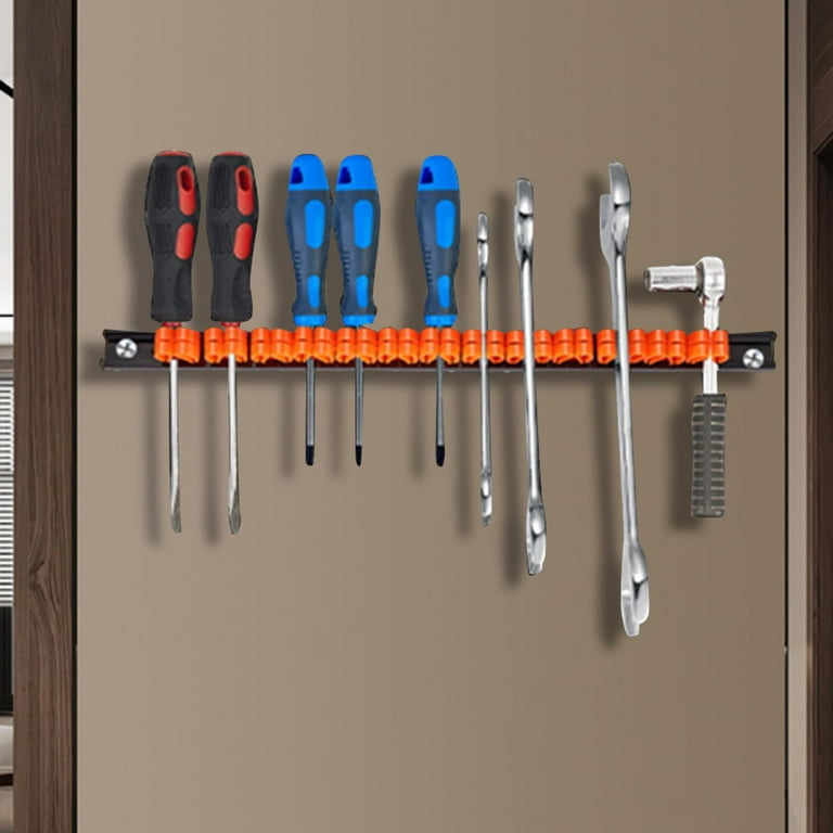 Wall Mounted Screwdriver Storage Organizer Tool Rack ,Easy to Install, Wrench Tools Storage Holder Hanger Orange, Size: 35cmx2cmx3.4cm
