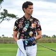 thumbnail image 5 of Balery Hibiscus Rose Printed Men’s Short Sleeve Polo Shirt, Midweight Men's Shirt,Golf Polo shirts -4X-Large, 5 of 8