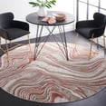 thumbnail image 2 of SAFAVIEH Meadow Joey Wavy Marble Area Rug, Rust/Ivory, 6'7" x 6'7" Round, 2 of 8
