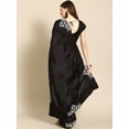 thumbnail image 3 of Black Ethnic Motifs Beads and Stones Satin Saree - 16846718, 3 of 7