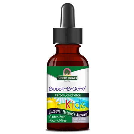 Nature's Answer - Kid-Bubble-B-Gone, 1oz Alcohol Free liquid Colic Gas Relief in infants and Children