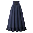 thumbnail image 1 of Vestido Medieval Retro de Halloween para mujer, Falda con cremallera de cola de pez, Burgurdy, disfraz de escenario renacentista, vestido de carnaval, fiesta, 1 of 5