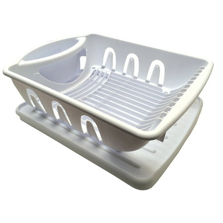 Sink Cartridge Set - White Sterilite Two Piece Sink Set Dish Rack Drainer Kitchen Perimeter Cup Holder Room FLatware