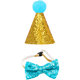 thumbnail image 1 of Conjunto de collar y sombrero de jazz para fiesta navideña para mascotas, con pajarita brillante y cierre de seguridad, para gatitos, cachorros, perros pequeños y gatos, 1 of 5