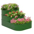 thumbnail image 1 of Outsunny 3-Tier Green Galvanized Raised Garden Bed Planter Box with Safety Edging, 1 of 10