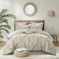 thumbnail image 1 of Grace Living Davonte Polyester Comforter Set - Pinch Pleated Pintuck, Solid Neutral Color, 1 of 9