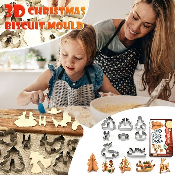 TIMIFIS Cookie Mold Christmas Stainless Steel Cake Merry Christmas Decoration for Home Kitchen Gadgets