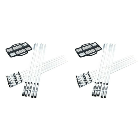 

NUOLUX Skewers Bbq Barbecue Kabob Flat Skewers Grilling Metal Dog Hot Needles Stick Stick Barbeque Grilling Reusable Set Set