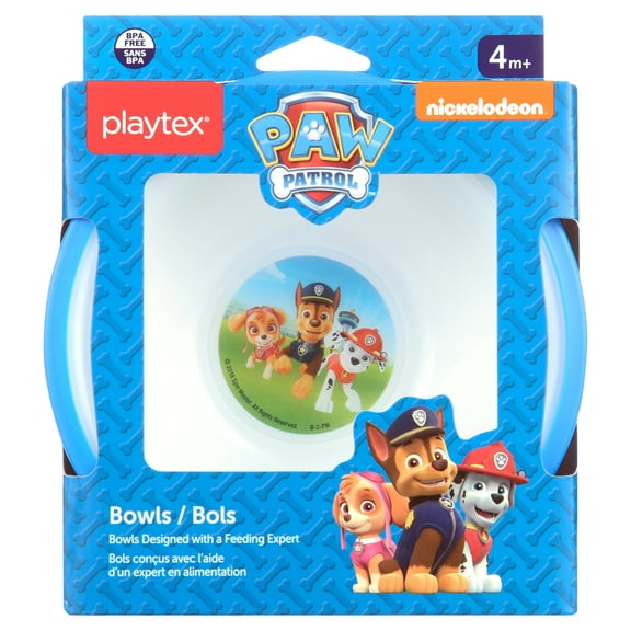 Playtex Mealtime Paw Patrol Bowls for Boys, 3 pack