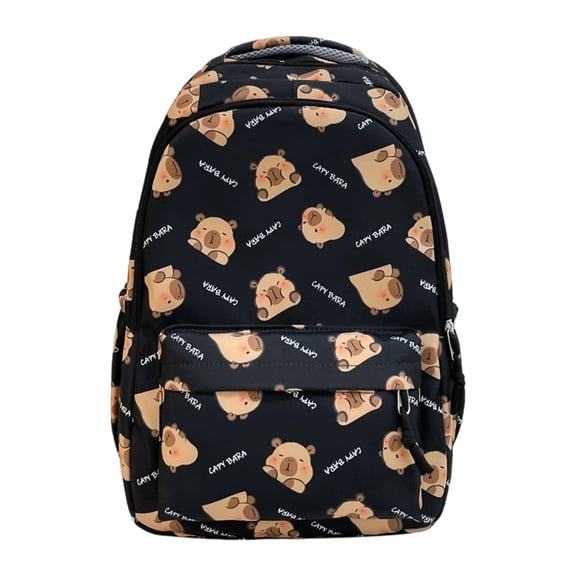 School Backpack for Teens Cute Capybara Print Backpack Large Capacity Laptop Bag Casual Commute Travel Daypack