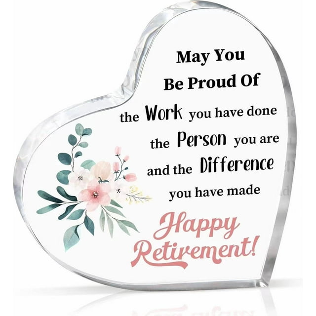 Regalos de jubilación para mujeres, recuerdo personalizado de letrero acrílico Palque, decoraciones de jubilación, regalos para compañeros de trabajo, amigos, jefes, médicos, enfermeras, maestros,