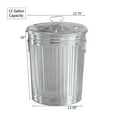 thumbnail image 4 of Gardenised Round Galvanized Steel 15 Gallon Trash Can with Lid and handles Durable Metal Storage Bucket for Backyard Lawn Garden and Yard Use Weather-Resistant Garbage Can for Indoor and Outdoor, 4 of 5