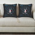 thumbnail image 3 of Set of 2 18x18in Throw Pillow Covers - Festive Winter Design with White Reindeer Red Scarf & Blue Snowflakes Perfect for Couch & Bed, 3 of 8