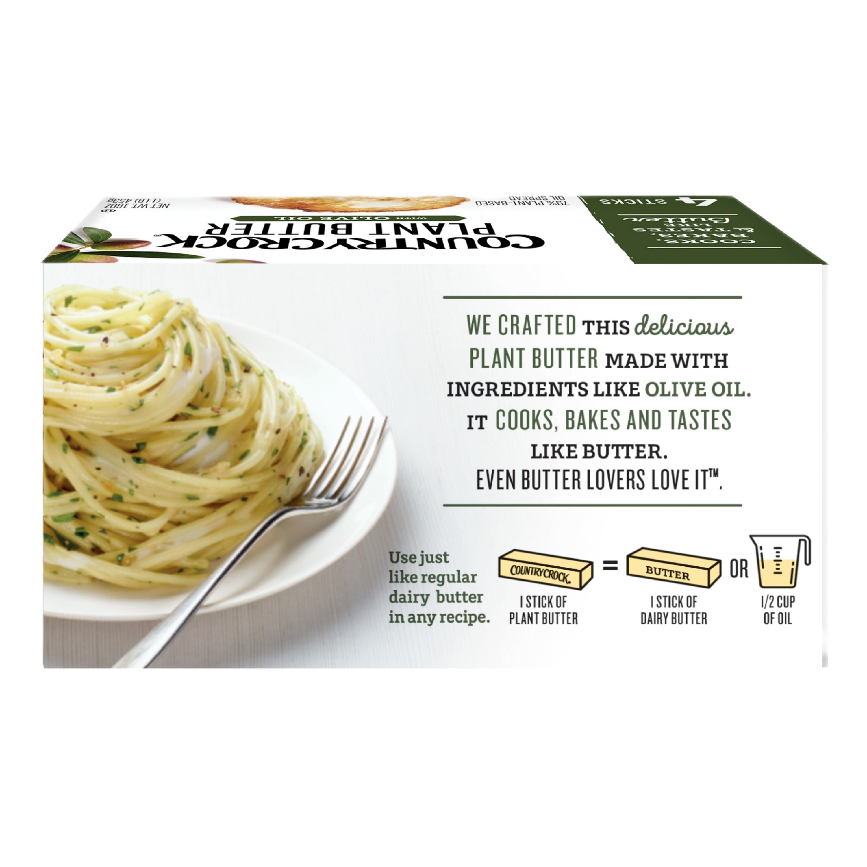 Country Crock Dairy Free Vegan Plant Butter with Olive Oil, 16 oz, 4 Sticks (Refrigerated)
