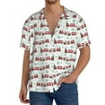 thumbnail image 3 of Honeii 's Christmas Train for men's short-sleeved button-up collared shirt featuring a pocket, perfect for beach vacations, and travel adventures., 3 of 5