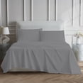 thumbnail image 4 of Purity Home 4-Piece 100% Cotton Percale Bedsheet Set, Full Dark Gray – 400 Thread Count, Cool & Crisp, Breathable, Deep Pocket, 4 of 14