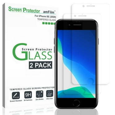 (2 Pack) iPhone SE 3 (2022 3rd Gen) / SE 2 (2020 2nd Gen) Screen Protector , amFilm Tempered Glass Screen Protector Film for iPhone SE, iPhone 8, iPhone 7, iPhone 6S, and iPhone 6 (4.7" Devices)