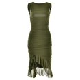 thumbnail image 6 of Women's Backless Pleated Midi Dress - Round Neck Sleeveless, Polyester, Party/Casual - S-L Sizes, 6 of 6