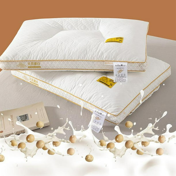 Almohada alternativa de plumas de grado hotelero - Almohada suave y de soporte para dormir de espalda, de lado o boca abajo, 48x74cm, blanca